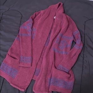 Burgundy tribal sweater